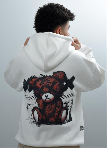 Custom Hoodie |Teddy Bear (White Hoodie)